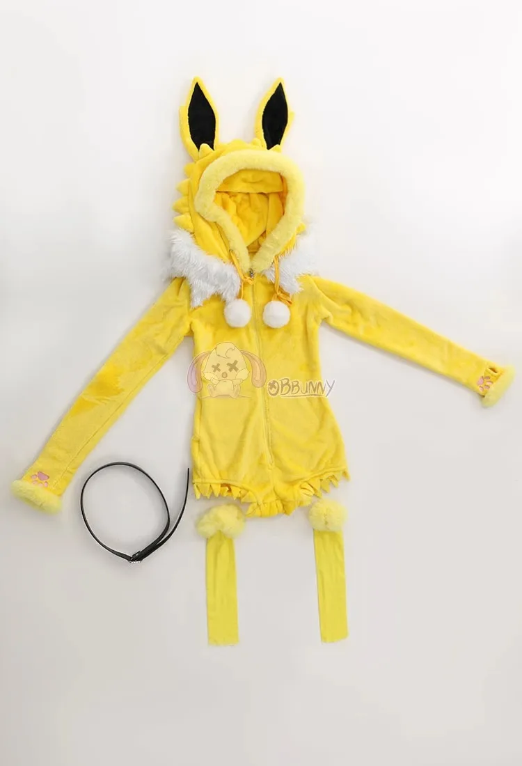Anime Cosplay Bodysuit - Sexy Deep V Hooded Bodysuit Socks