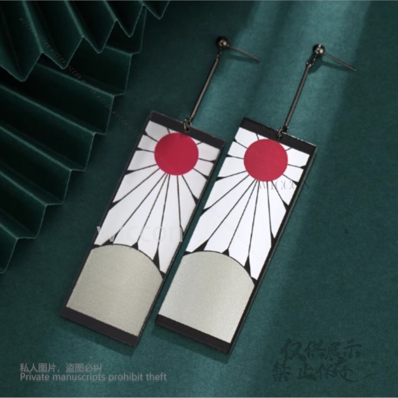 Acrylic Earrings Ear Clips Sty - Anime Cosplay Demon Slayer 评论和价格