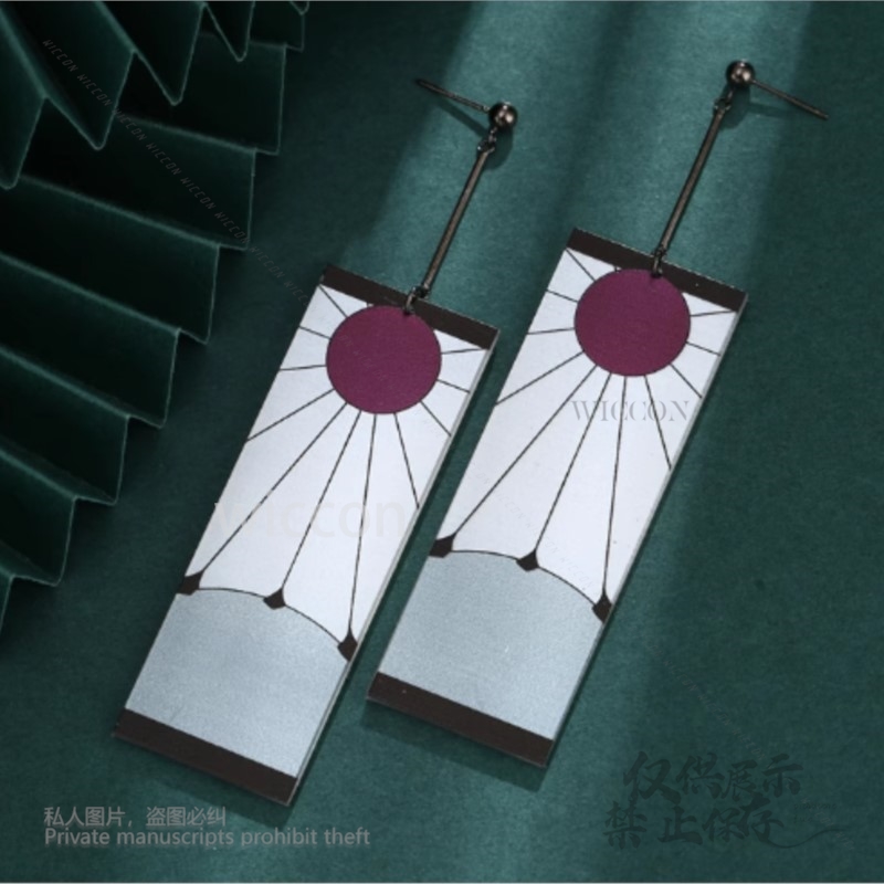Acrylic Earrings Ear Clips Sty - Anime Cosplay Demon Slayer 评论和价格