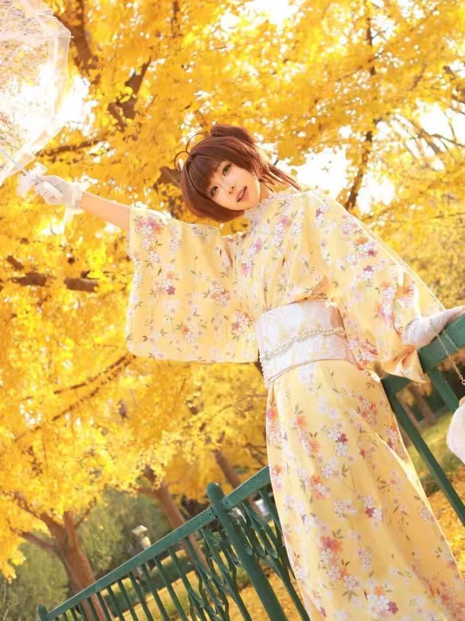 Cute Anime Kimono for Girls Ye - Asian Cosplay Anime 评论和价格