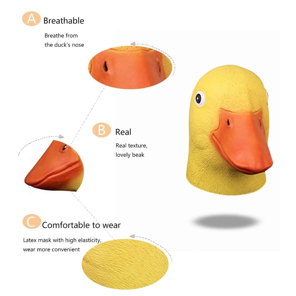 Novelty Yellow Duck Head Mask  - Anime Cosplay Pics 评论和价格